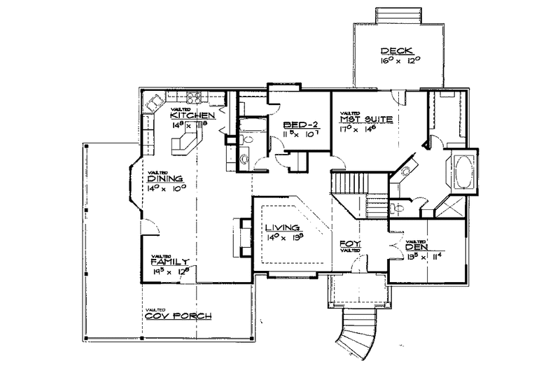 Dream House Plan - Floor Plan - Main Floor for Traditional House Plan #308-281 - 3 bed, 2 bath