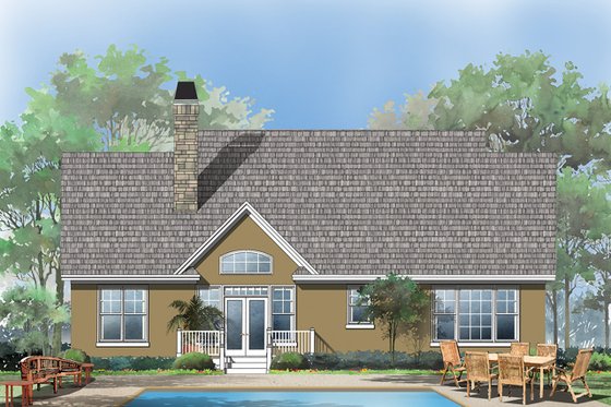 Exterior - Rear Elevation 1 for Craftsman House Plan #929-428 - 3 bed, 2 bath