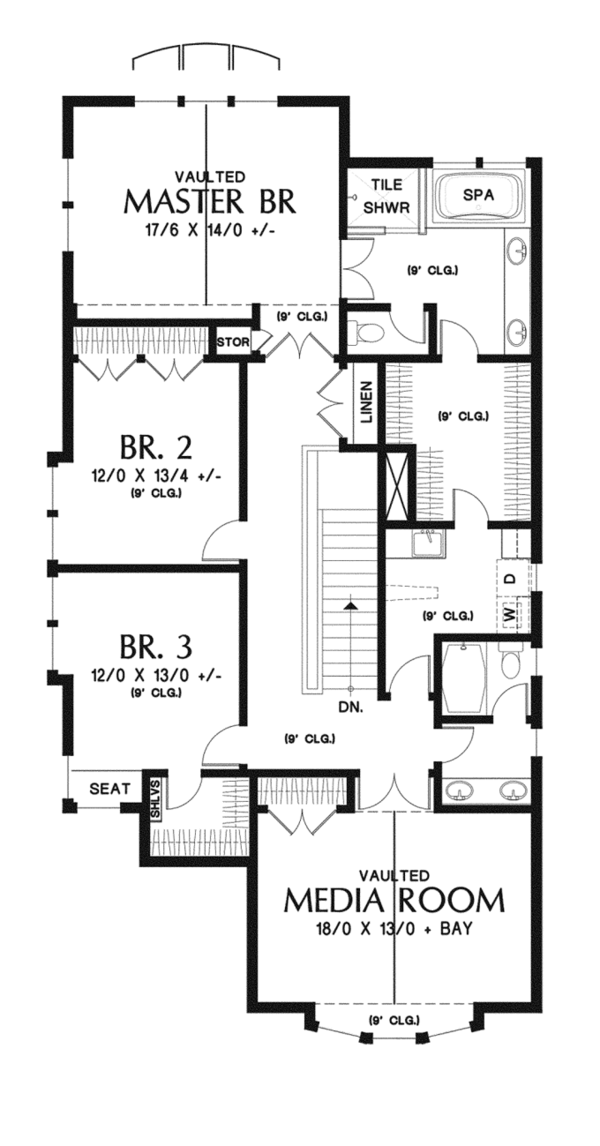 House Design - Traditional Floor Plan - Upper Floor Plan #48-902