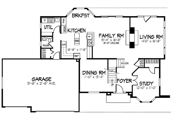 House Design - Traditional Floor Plan - Main Floor Plan #320-869