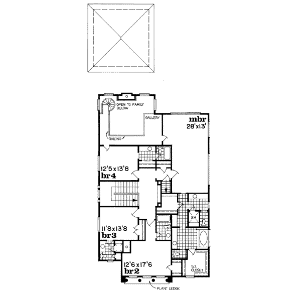 European Floor Plan - Upper Floor Plan #47-533