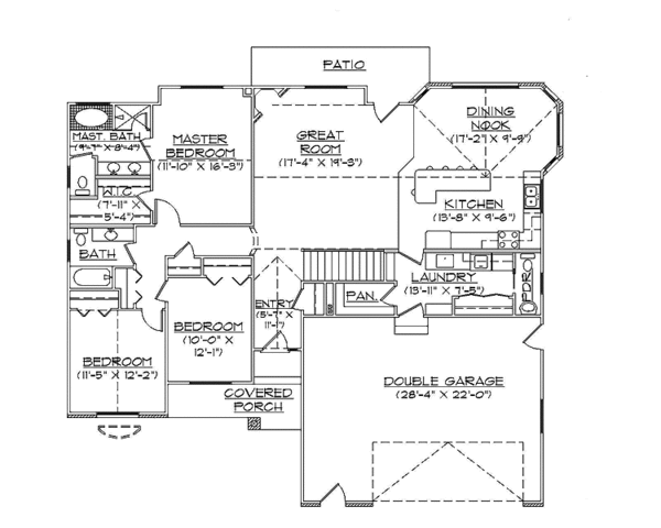 House Design - Ranch Floor Plan - Main Floor Plan #945-83