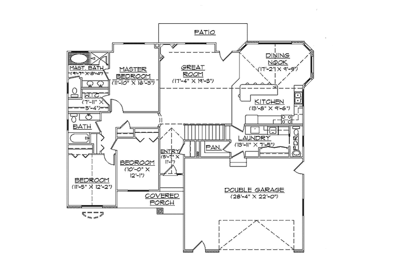 Home Plan - Floor Plan - Main Floor for Ranch House Plan #945-83 - 3 bed, 2 bath