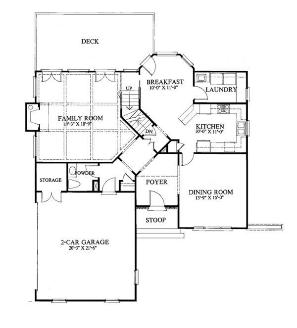 Architectural House Design - Country Floor Plan - Main Floor Plan #429-51