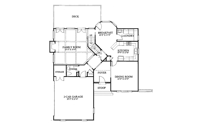 Home Plan - Floor Plan - Main Floor for Country House Plan #429-51 - 3 bed, 2.5 bath