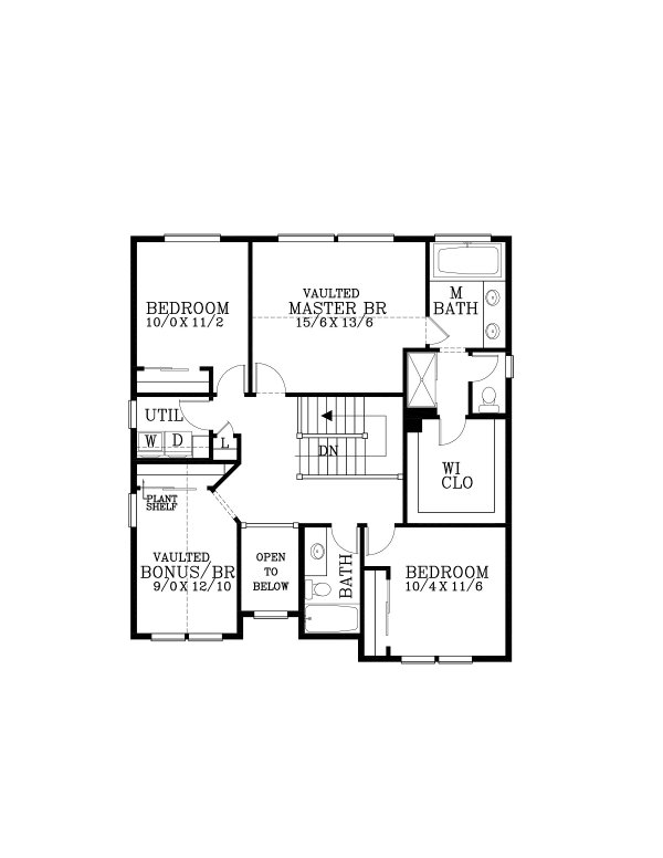 Architectural House Design - Craftsman Floor Plan - Upper Floor Plan #53-663