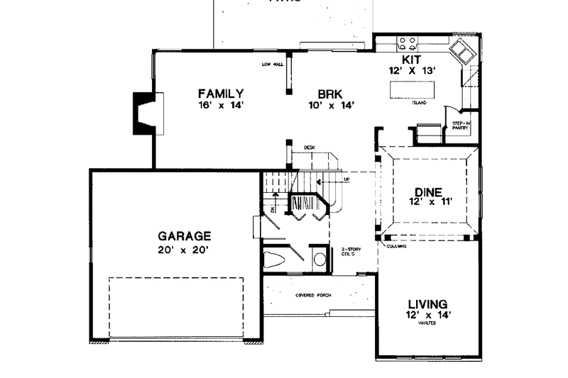 Home Plan - Floor Plan - Main Floor for Country House Plan #300-134 - 3 bed, 2.5 bath