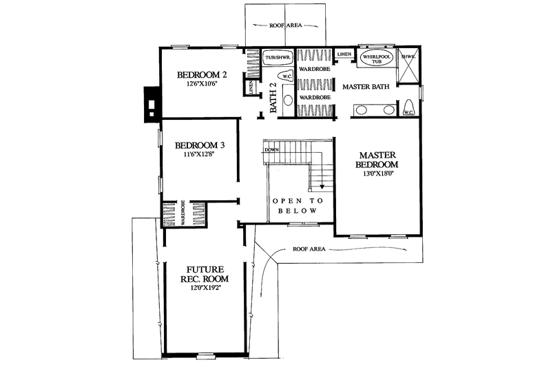 Home Plan - Floor Plan - Upper Floor for Country House Plan #137-302 - 3 bed, 2.5 bath