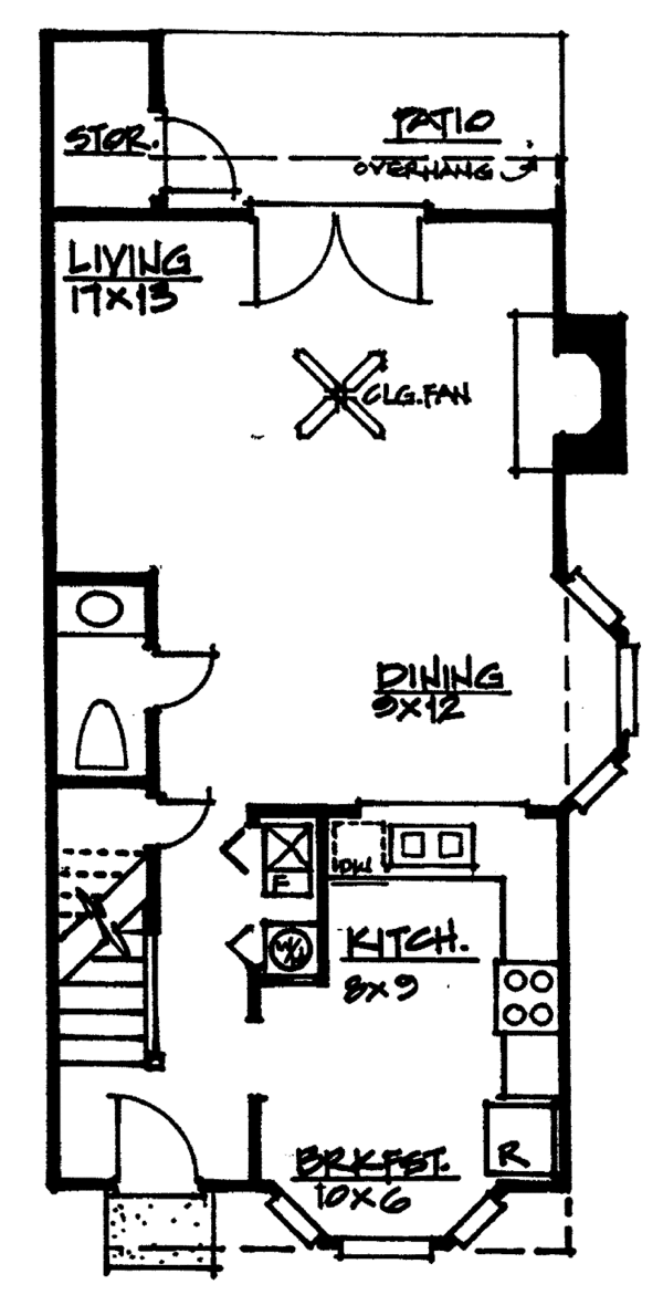 Architectural House Design - Traditional Floor Plan - Main Floor Plan #30-252