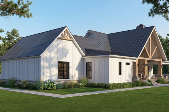 Exterior - Rear Elevation 2 for Farmhouse House Plan #119-476 - 3 bed, 2.5 bath