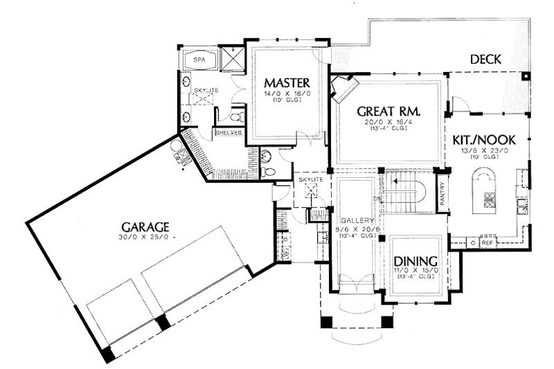 Home Plan - Floor Plan - Main Floor for Mediterranean House Plan #48-779 - 3 bed, 2.5 bath