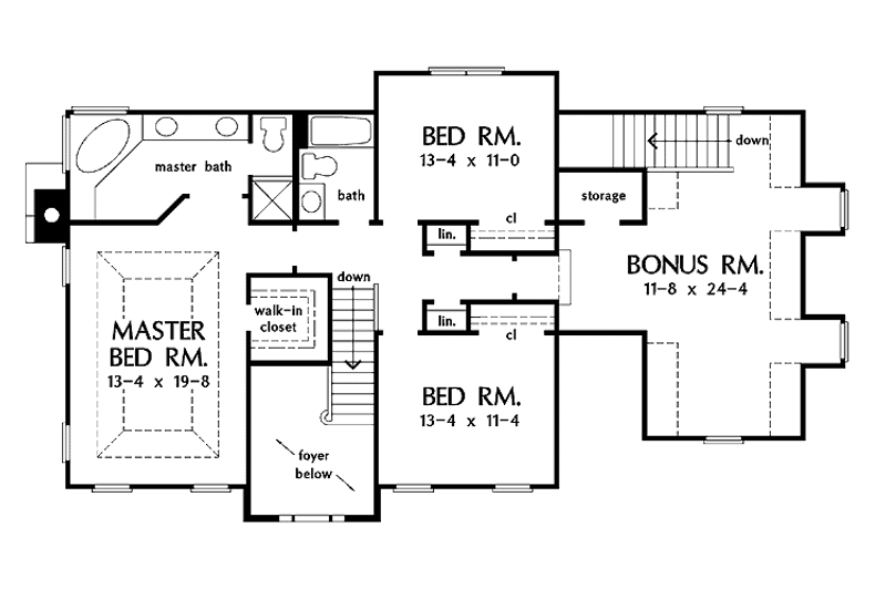 Home Plan - Floor Plan - Upper Floor for Classical House Plan #929-101 - 3 bed, 2.5 bath
