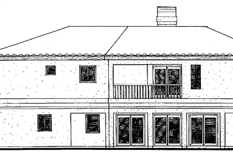 Architectural House Design - Exterior - Rear Elevation for Mediterranean House Plan #72-905 - 4 bed, 2.5 bath