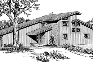 House Design - Exterior - Front Elevation for Contemporary House Plan #320-1186 - 2 bed, 2 bath