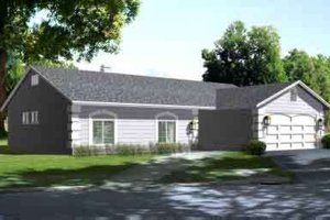 Ranch Exterior - Front Elevation Plan #1-1241