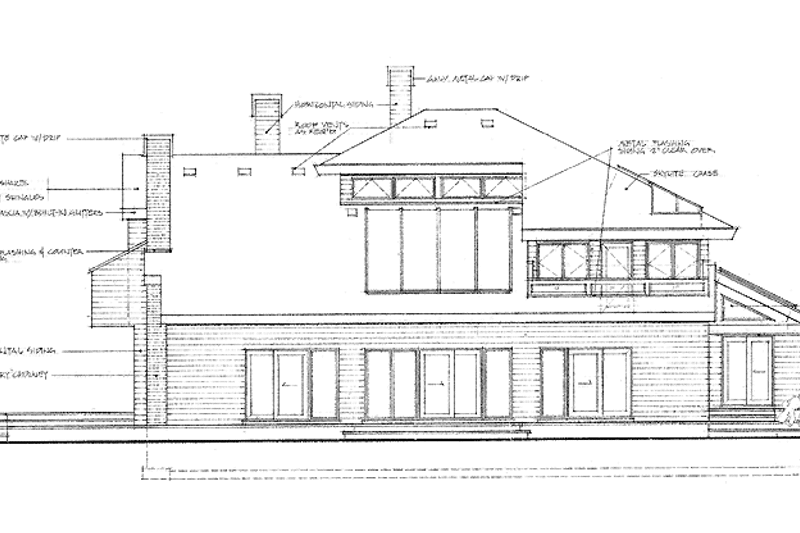 Home Plan - Exterior - Rear Elevation for Contemporary House Plan #47-974 - 3 bed, 2.5 bath