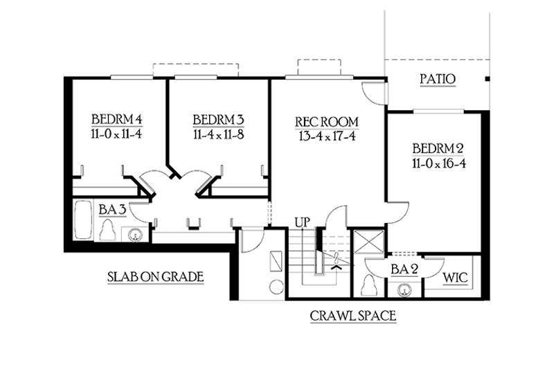 Dream House Plan - Floor Plan - Lower Floor for Craftsman House Plan #132-340 - 4 bed, 3.5 bath