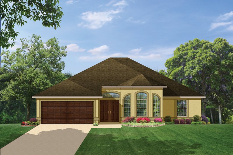 Home Plan - Exterior - Front Elevation 3 for Mediterranean House Plan #1058-36 - 3 bed, 2 bath