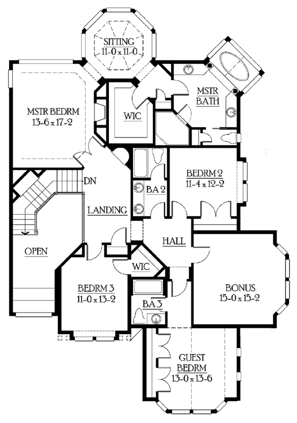 Home Plan - Craftsman Floor Plan - Upper Floor Plan #132-237
