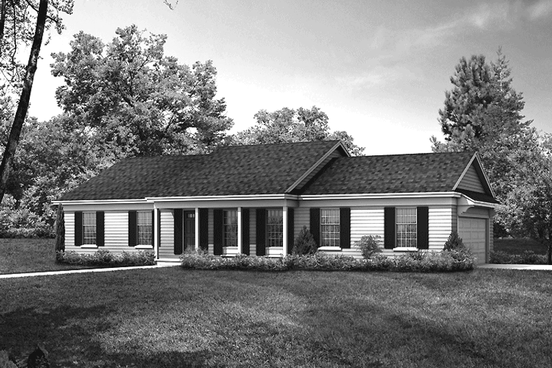 Architectural House Design - Ranch Exterior - Front Elevation Plan #72-734