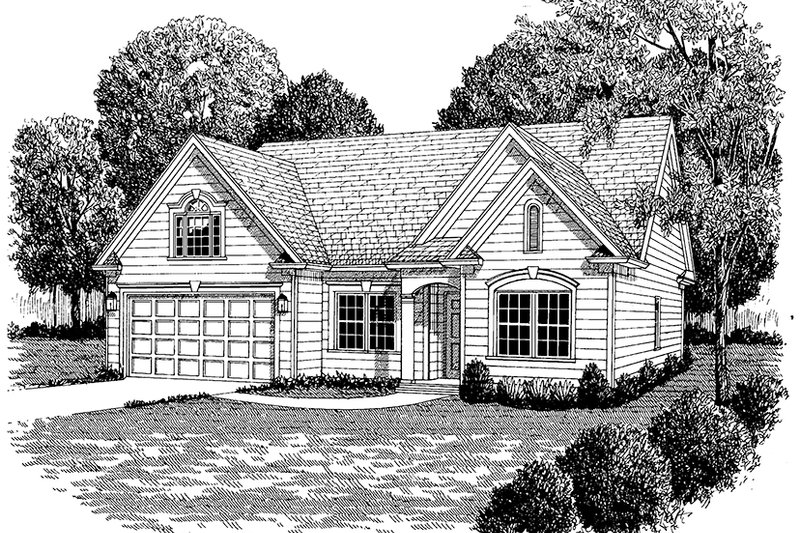 Architectural House Design - Exterior - Front Elevation 5 for Ranch House Plan #453-630 - 4 bed, 3 bath