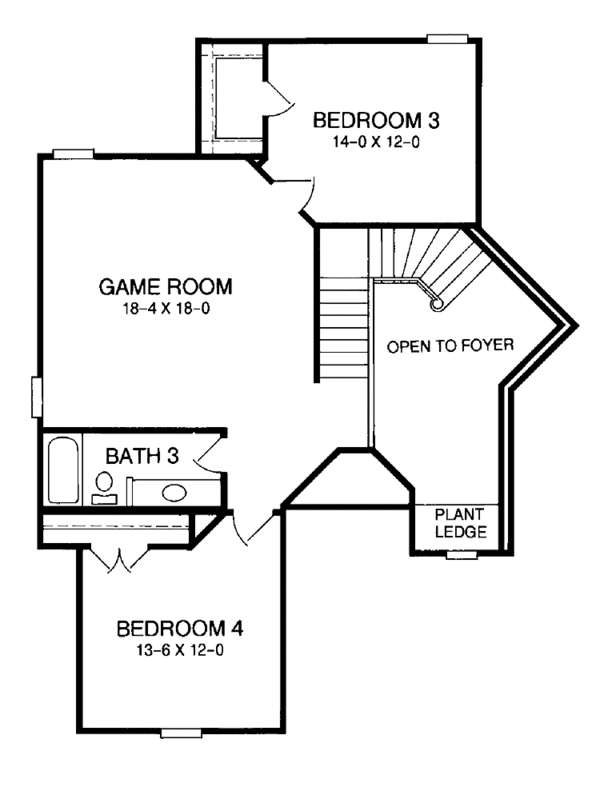 House Blueprint - European Floor Plan - Upper Floor Plan #952-100