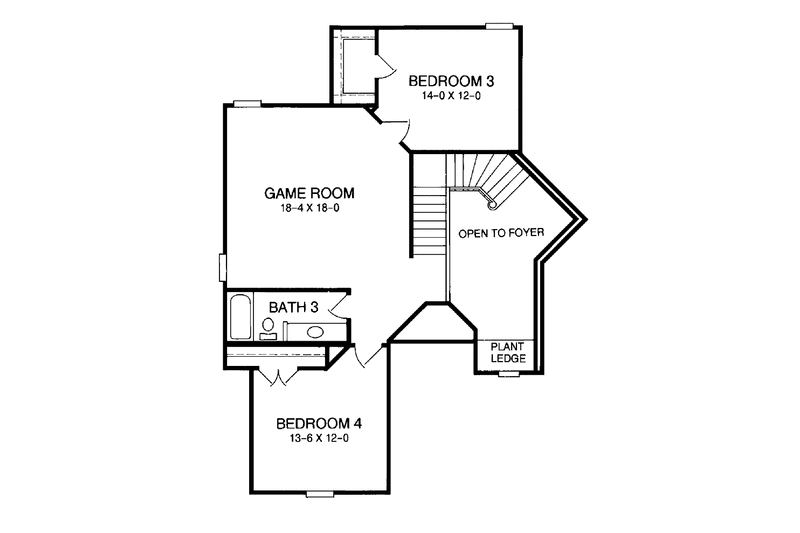 House Blueprint - Floor Plan - Upper Floor for European House Plan #952-100 - 4 bed, 3 bath