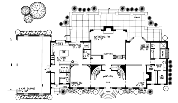 House Blueprint - Classical Floor Plan - Main Floor Plan #72-857