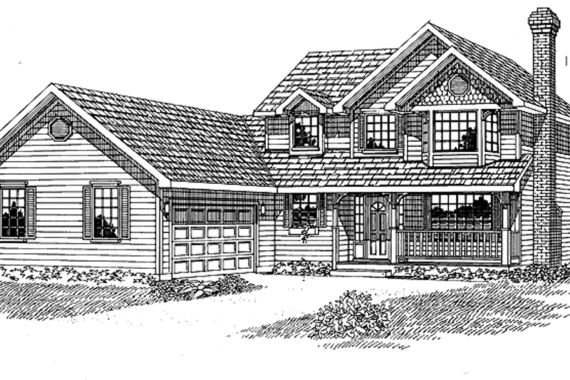 House Blueprint - Country Exterior - Front Elevation Plan #47-823