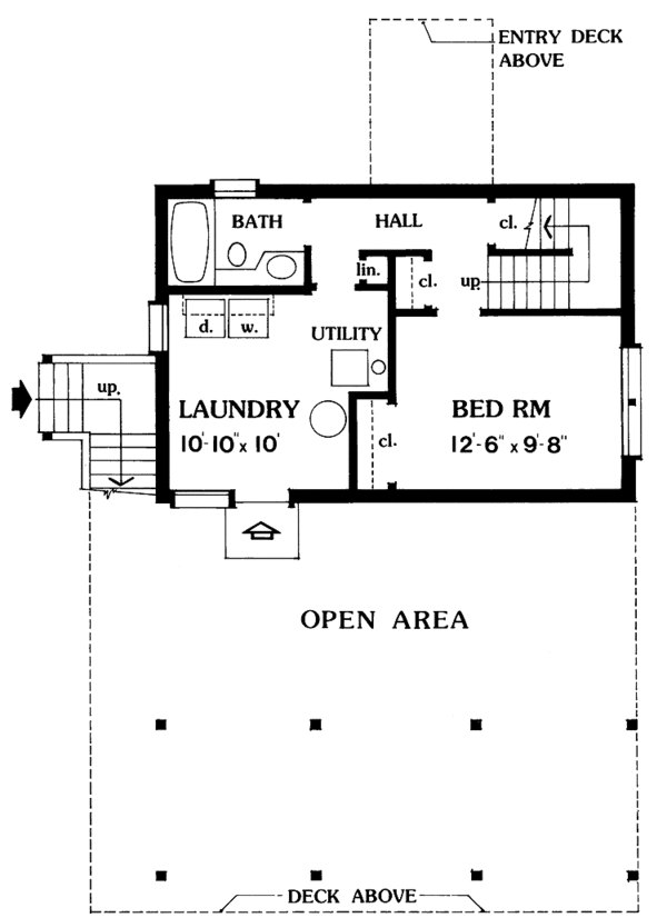House Plan Design - Contemporary Floor Plan - Lower Floor Plan #456-72
