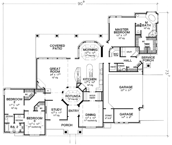 Architectural House Design - European Floor Plan - Main Floor Plan #472-334