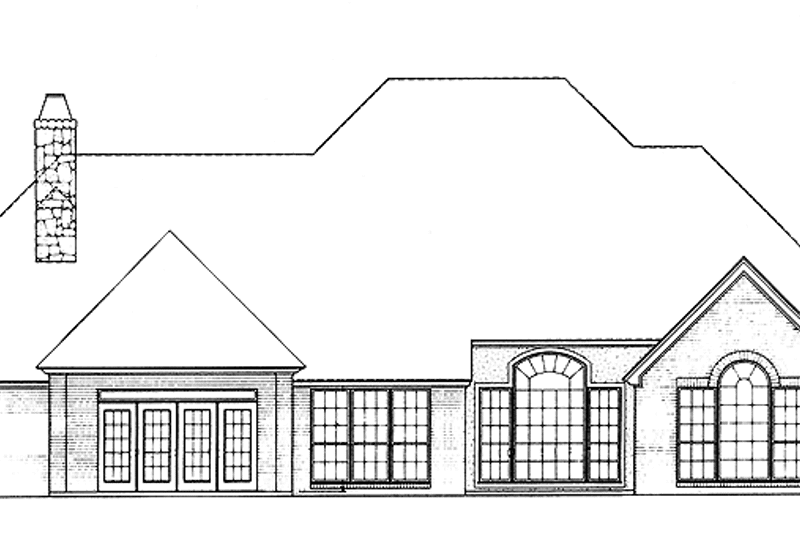 Home Plan - Exterior - Rear Elevation for Country House Plan #310-1034 - 4 bed, 3.5 bath