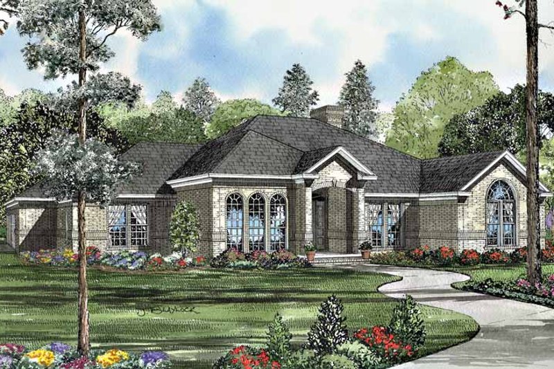 Architectural House Design - European Exterior - Front Elevation Plan #17-3079