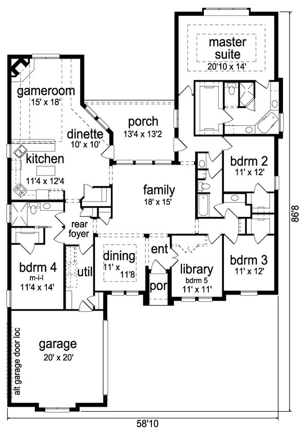 European Floor Plan - Main Floor Plan #84-632