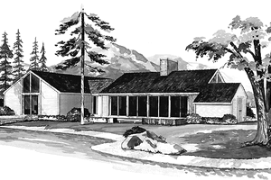 Ranch Exterior - Front Elevation Plan #72-541