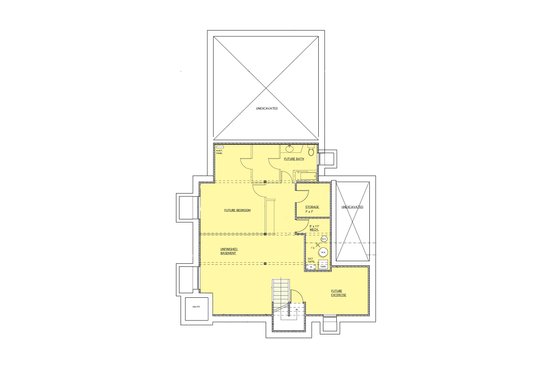 Floor Plan - Lower Floor for Contemporary House Plan #573-2 - 3 bed, 3 bath
