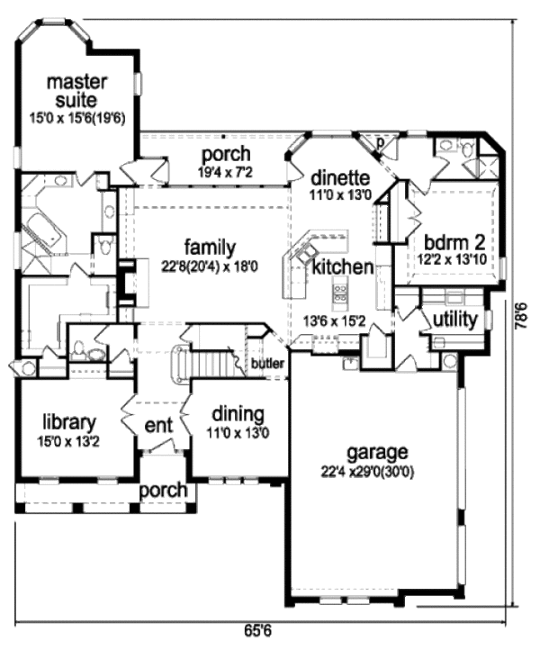 European Floor Plan - Main Floor Plan #84-413