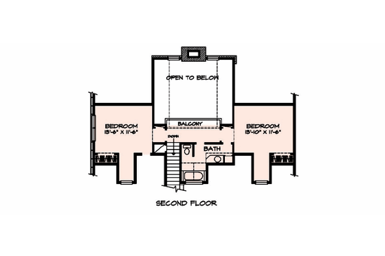 Floor Plan - Upper Floor for Country House Plan #140-113 - 3 bed, 2.5 bath