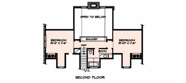 Country Floor Plan - Upper Floor Plan #140-113