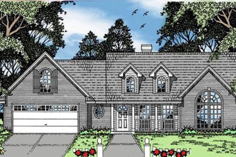 Country Style House Plan - 3 Beds 2 Baths 1636 Sq/Ft Plan #42-167