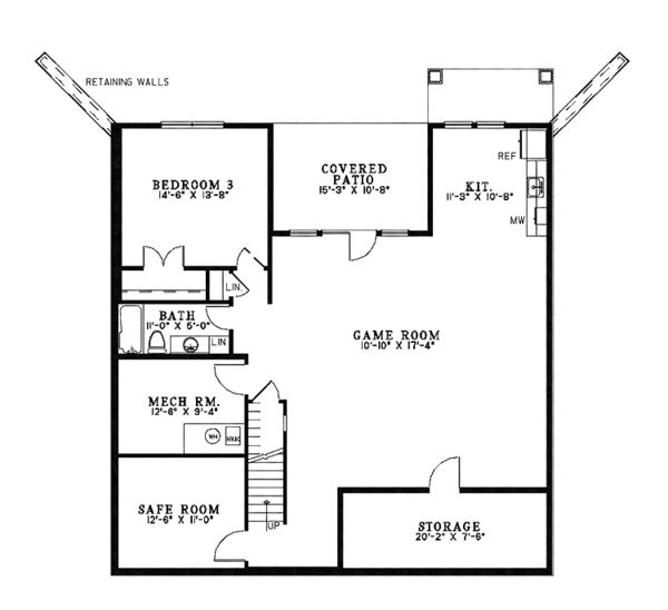 Home Plan - Country Floor Plan - Lower Floor Plan #17-3349