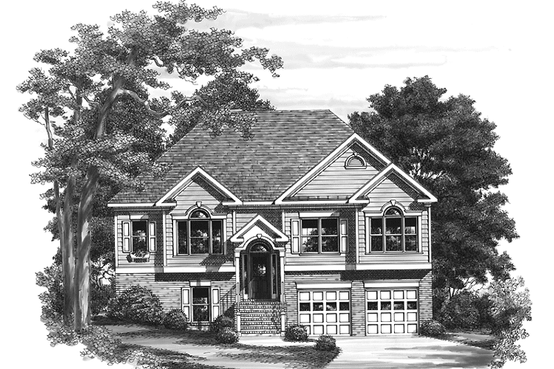 House Blueprint - Exterior - Front Elevation 3 for Colonial House Plan #927-770 - 3 bed, 2 bath