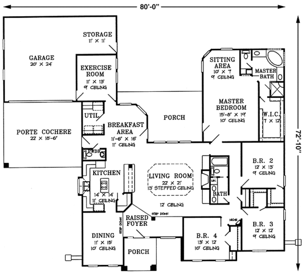 Architectural House Design - Country Floor Plan - Main Floor Plan #968-28