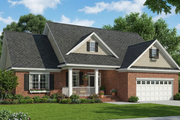 Country Style House Plan - 3 Beds 2 Baths 1710 Sq/Ft Plan #17-1165 Exterior 