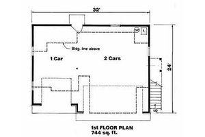 Floor Plan - Main Floor for Traditional House Plan #116-131 - 1 bed, 1 bath