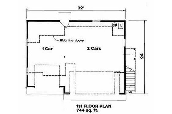 Floor Plan - Main Floor for Traditional House Plan #116-131 - 1 bed, 1 bath