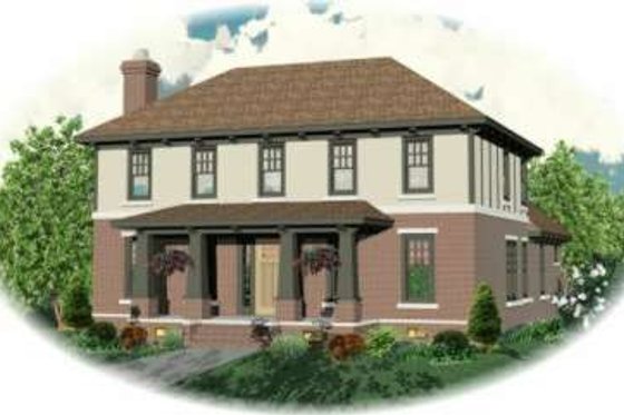 Exterior - Front Elevation for European House Plan #81-425 - 3 bed, 2.5 bath