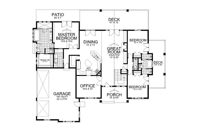 Dream House Plan - Floor Plan - Main Floor for Craftsman House Plan #112-210 - 3 bed, 2.5 bath