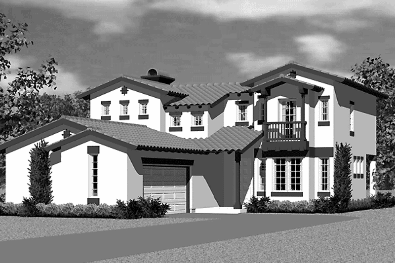Architectural House Design - Exterior - Front Elevation for Adobe / Southwestern House Plan #72-1126 - 3 bed, 2.5 bath