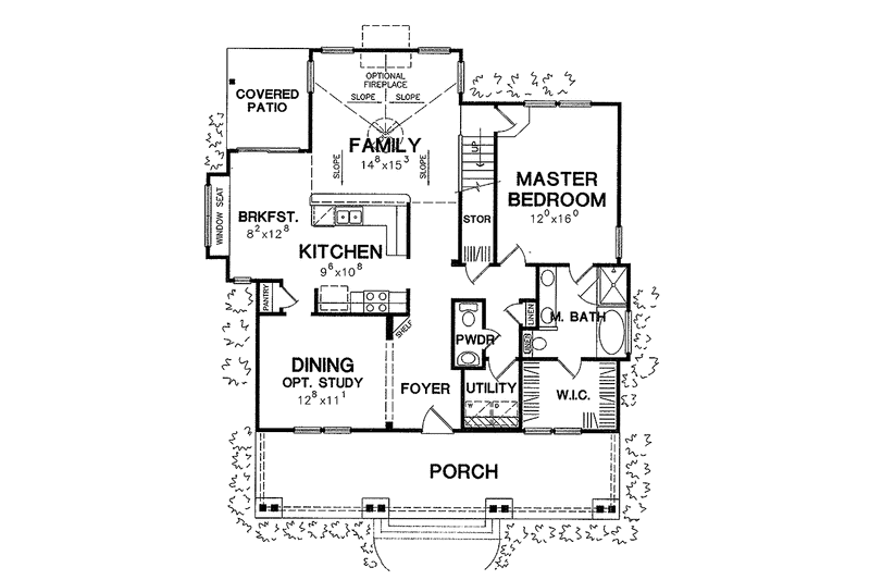Architectural House Design - Floor Plan - Main Floor for Craftsman House Plan #472-182 - 3 bed, 2.5 bath